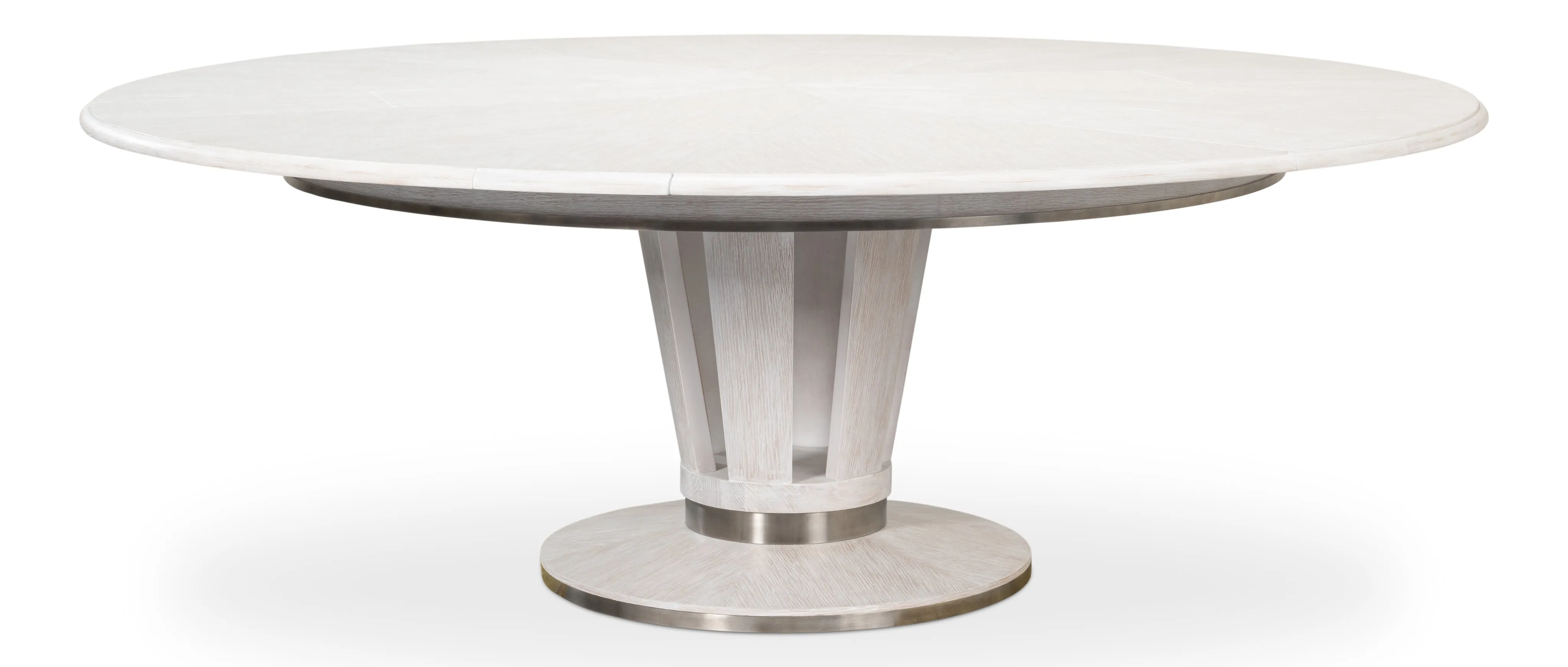 Sarreid - Soho Jupe Dining Table  Whitewash White - White - Contemporary