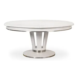 Sarreid - Soho Jupe Dining Table  Whitewash White - White - Contemporary