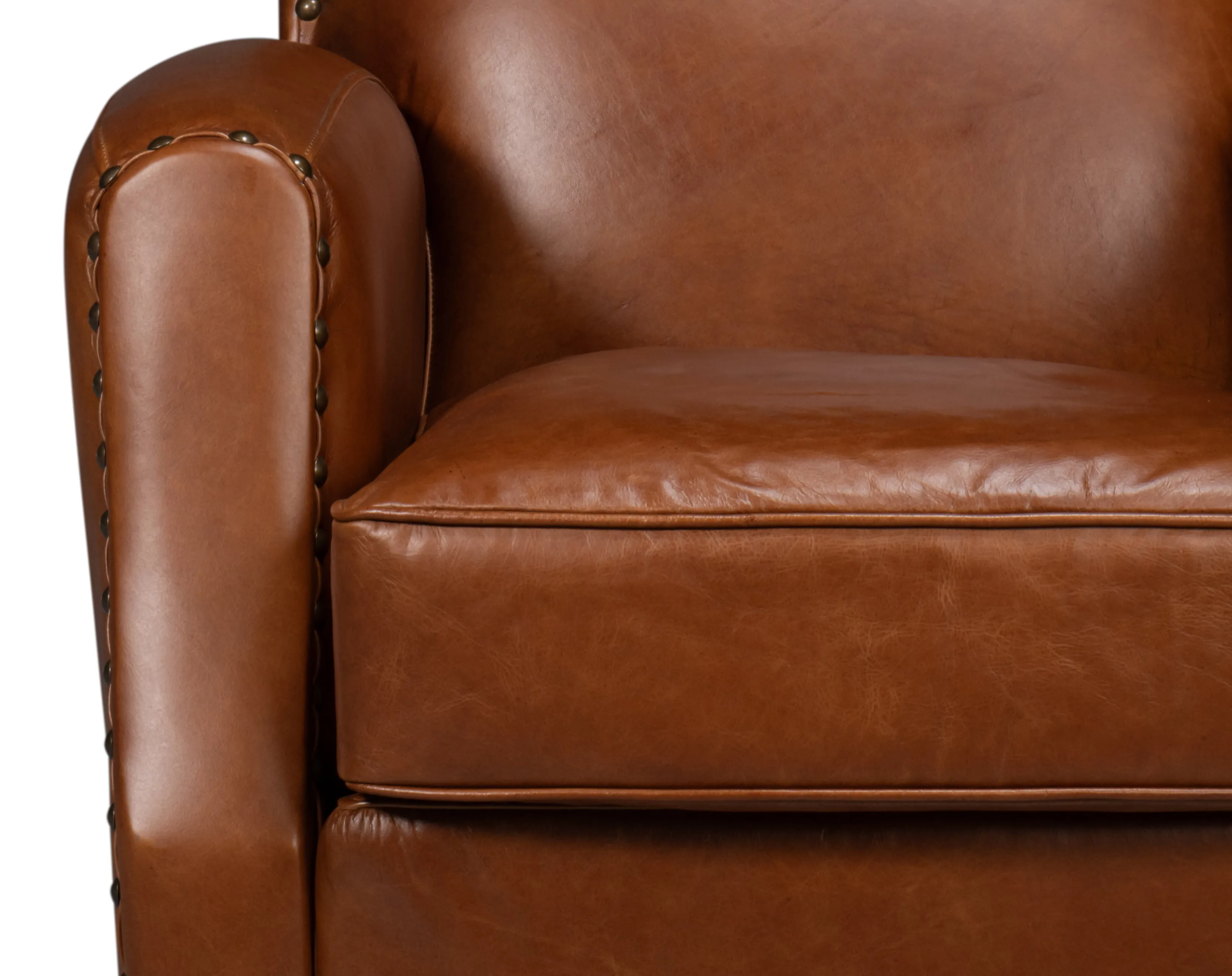 Sarreid - Taft Leather Swivel Chair  Havana Brown - Brown - Traditional