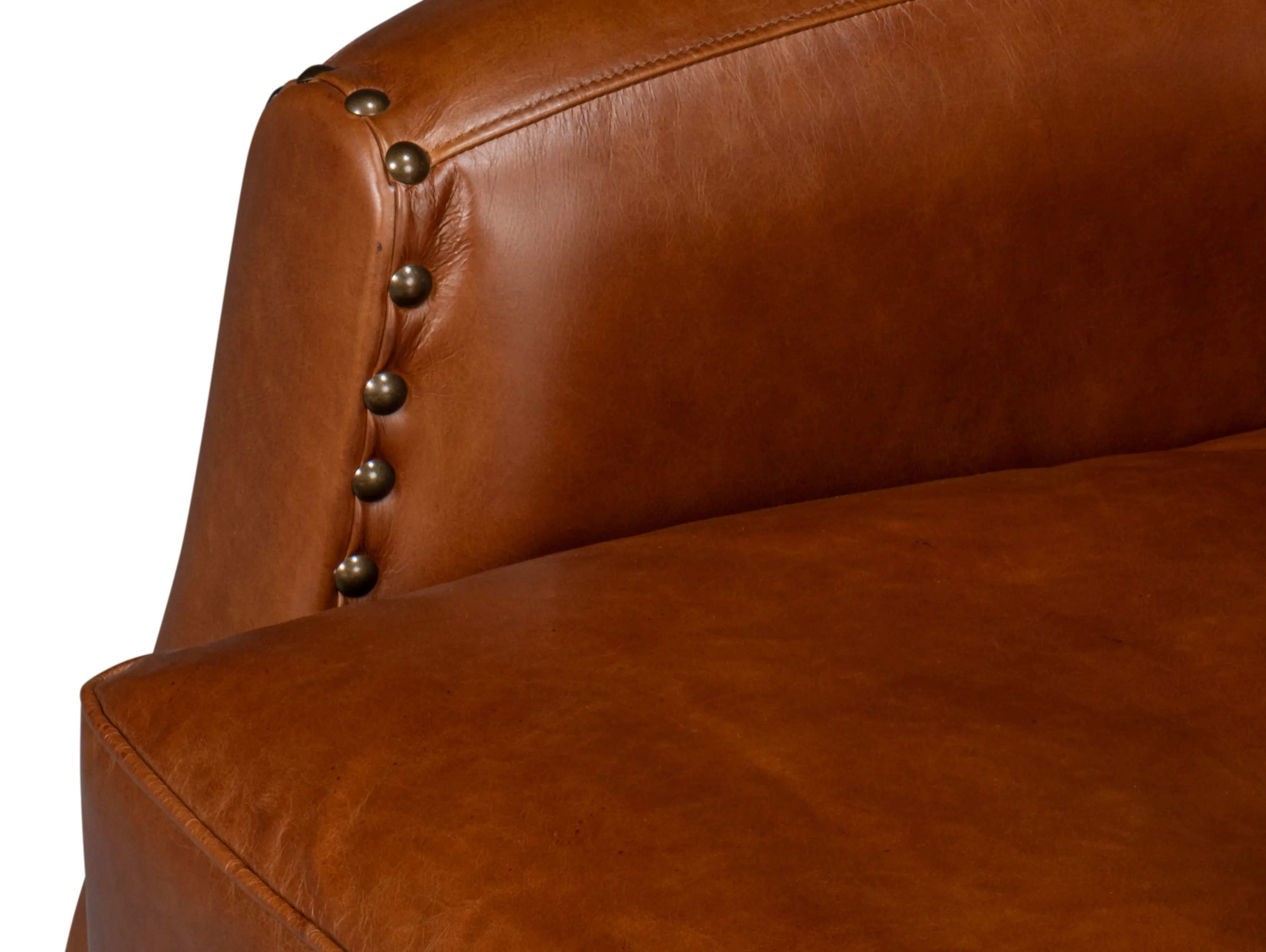 Sarreid - Taft Leather Swivel Chair  Havana Brown - Brown - Traditional