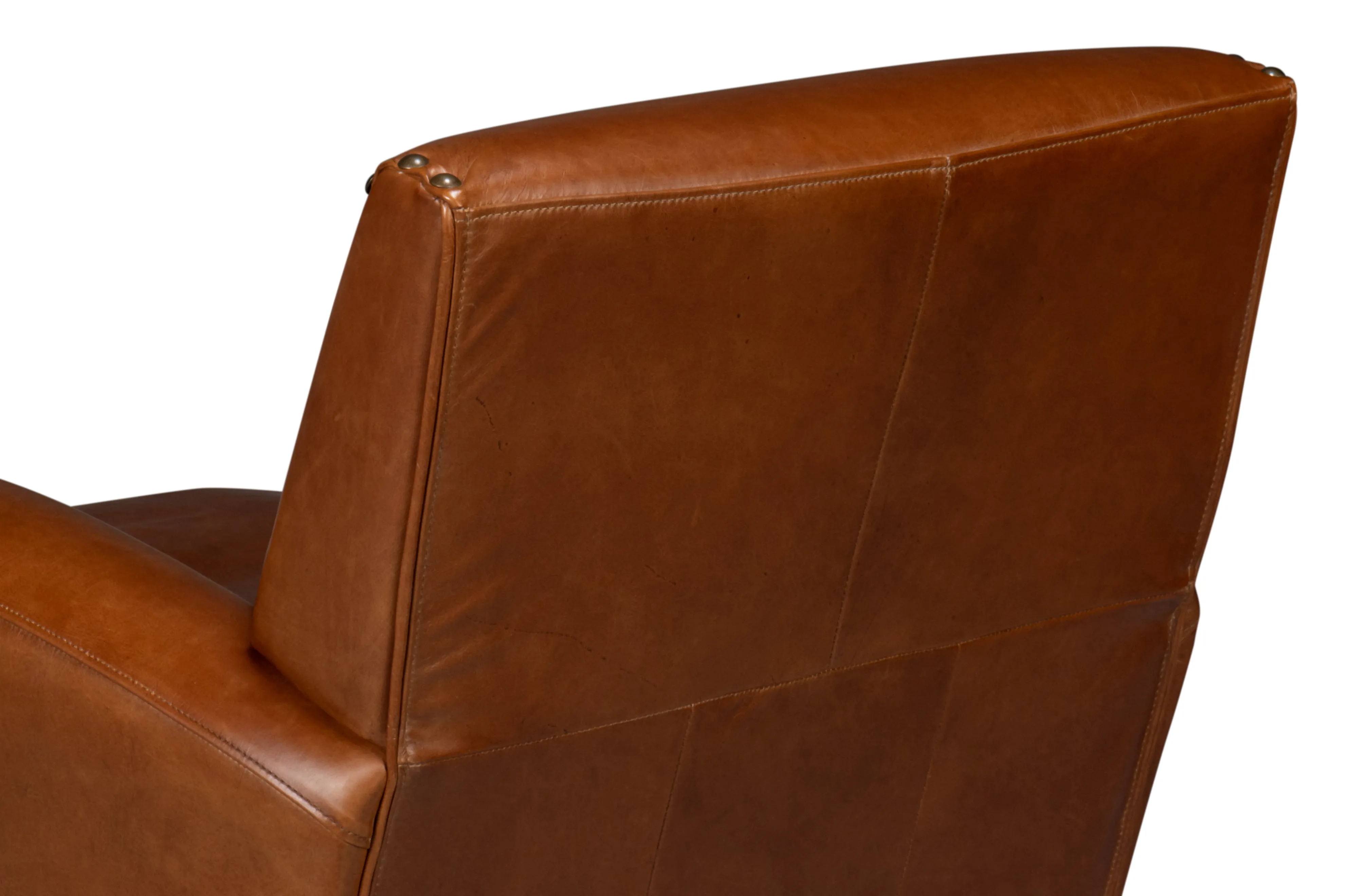 Sarreid - Taft Leather Swivel Chair  Havana Brown - Brown - Traditional