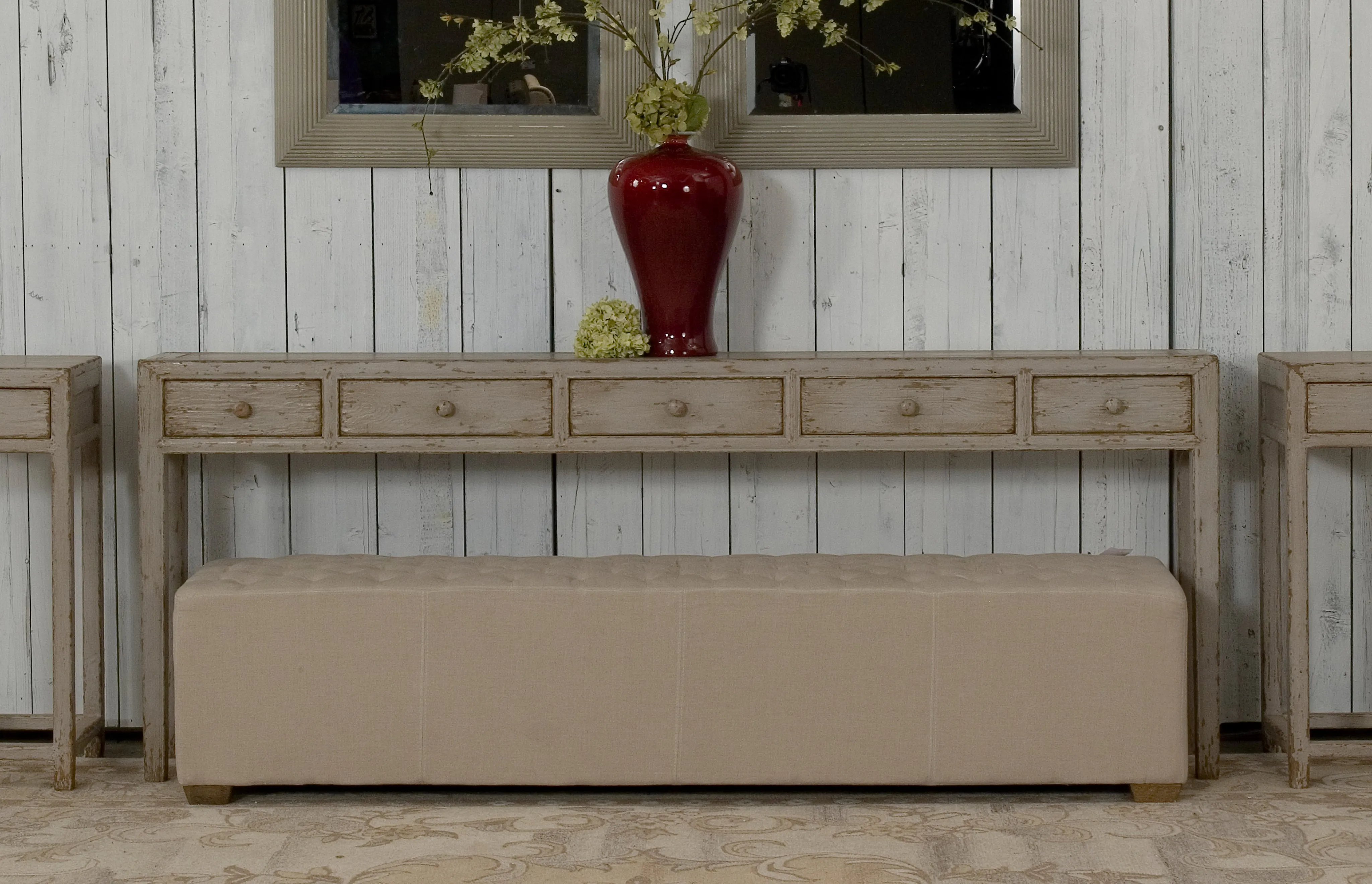 Sarreid - The 6 Foot Bench - Beige - Traditional