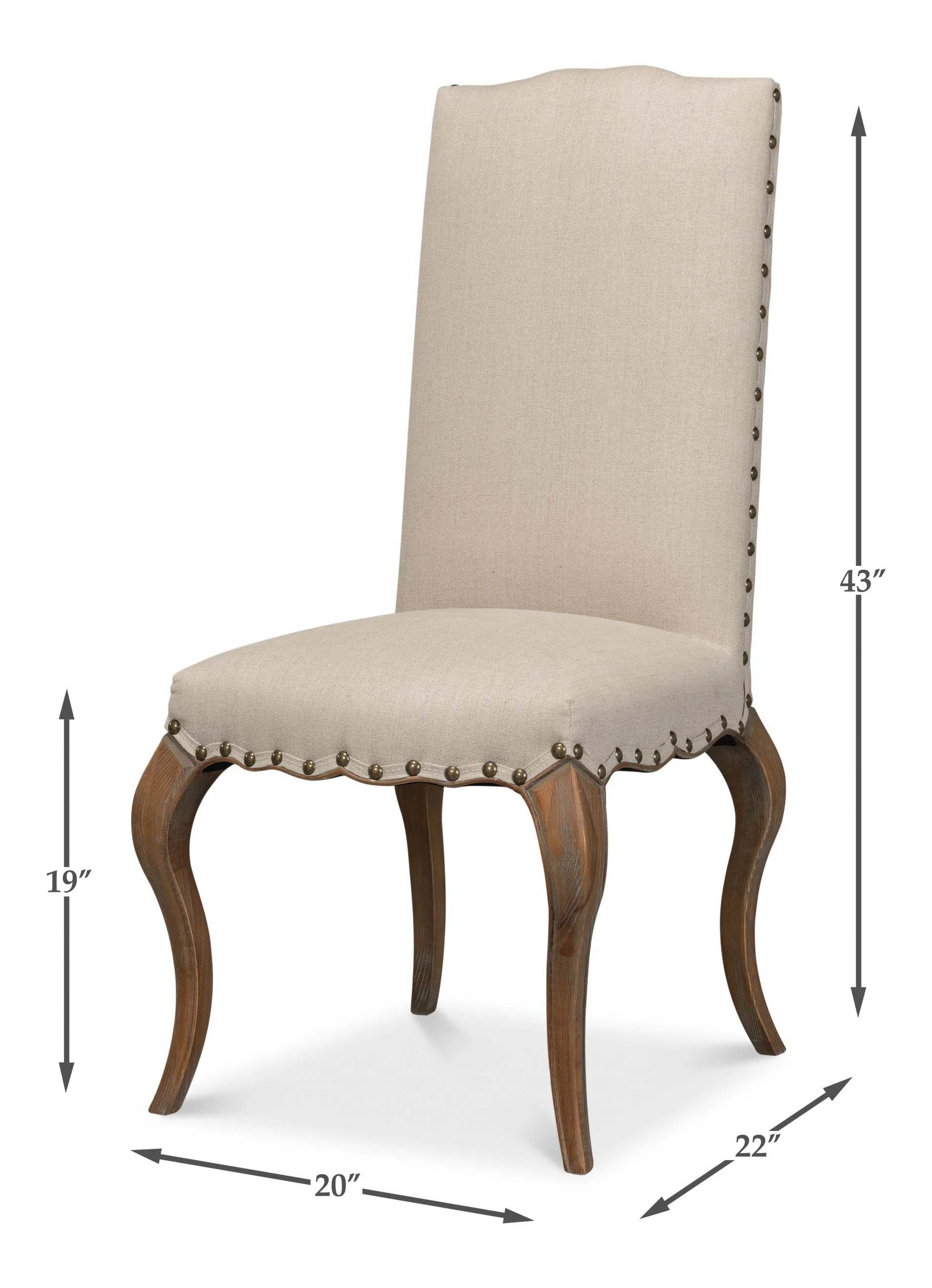 Sarreid - Thorne Side Chair  Beige - Beige - Traditional - set of 2