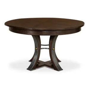 Sarreid - Tower Jupe Dining Table  Med Burnt Brown - Brown - Transitional