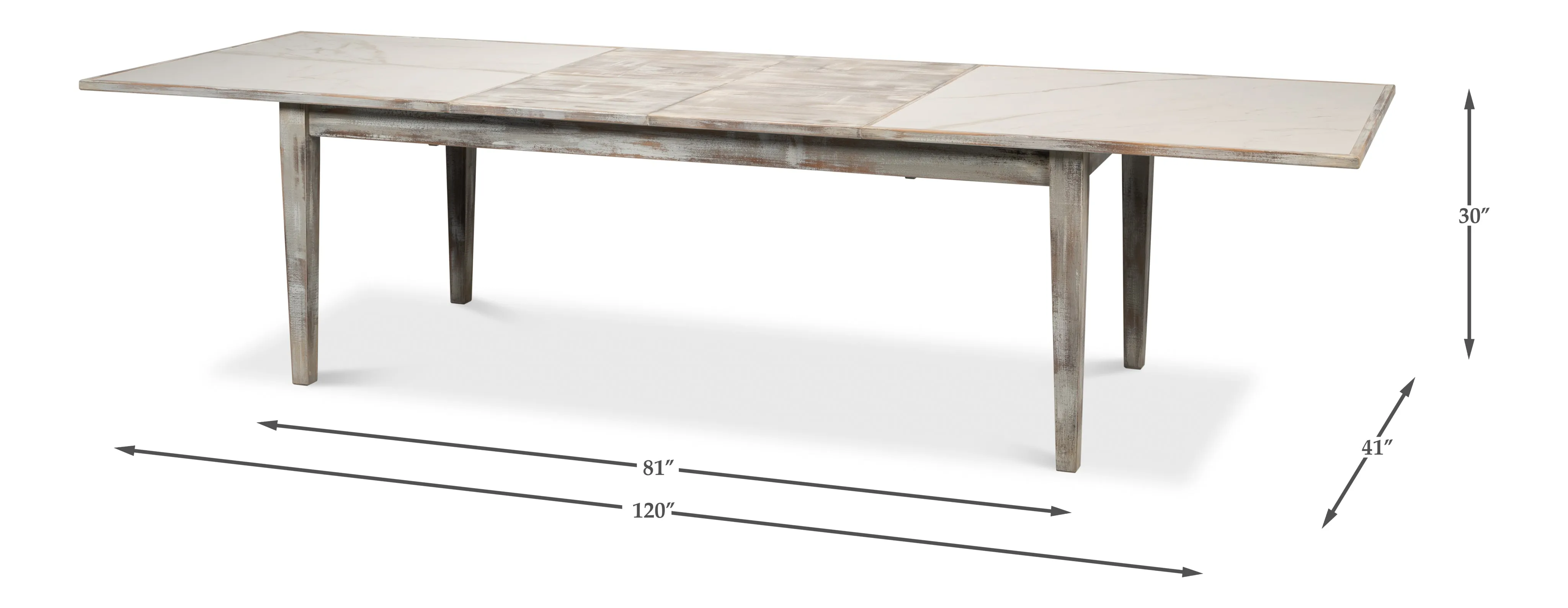 Sarreid - Vince Dining Table  Grey Oak - Grey - Eclectic