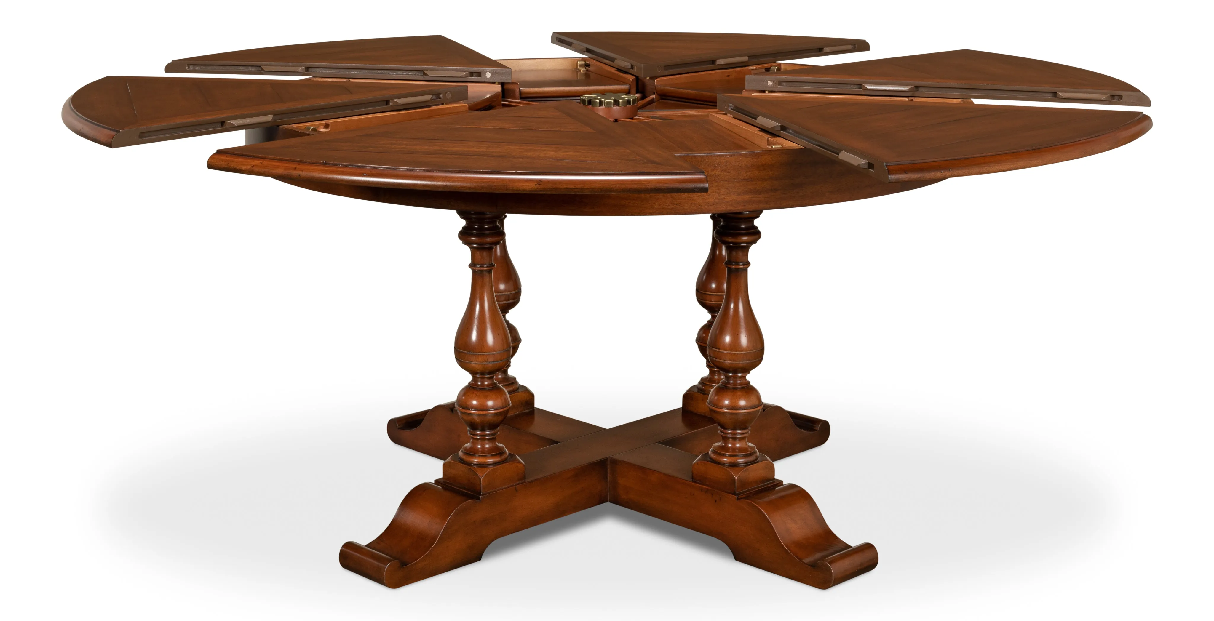 Sarreid - Walnut Jupe Dining Table  Medium - Brown - Traditional