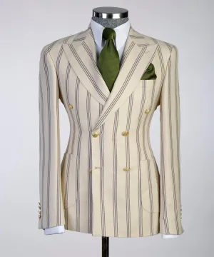 Sartoria Beige Double Breasted Suit