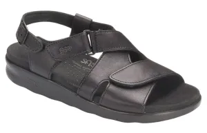 SAS Women's Black Huggy Cross Strap Sandal-HUGGY013-Made in USA-Brandy's Shoes