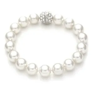 Sasha Pearl and Crystal Ball Clasp Bracelet