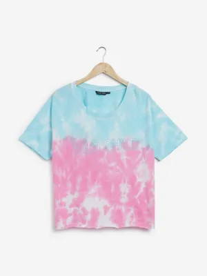 Sassy Soda Curves Pink Tie-Dye Design T-Shirt