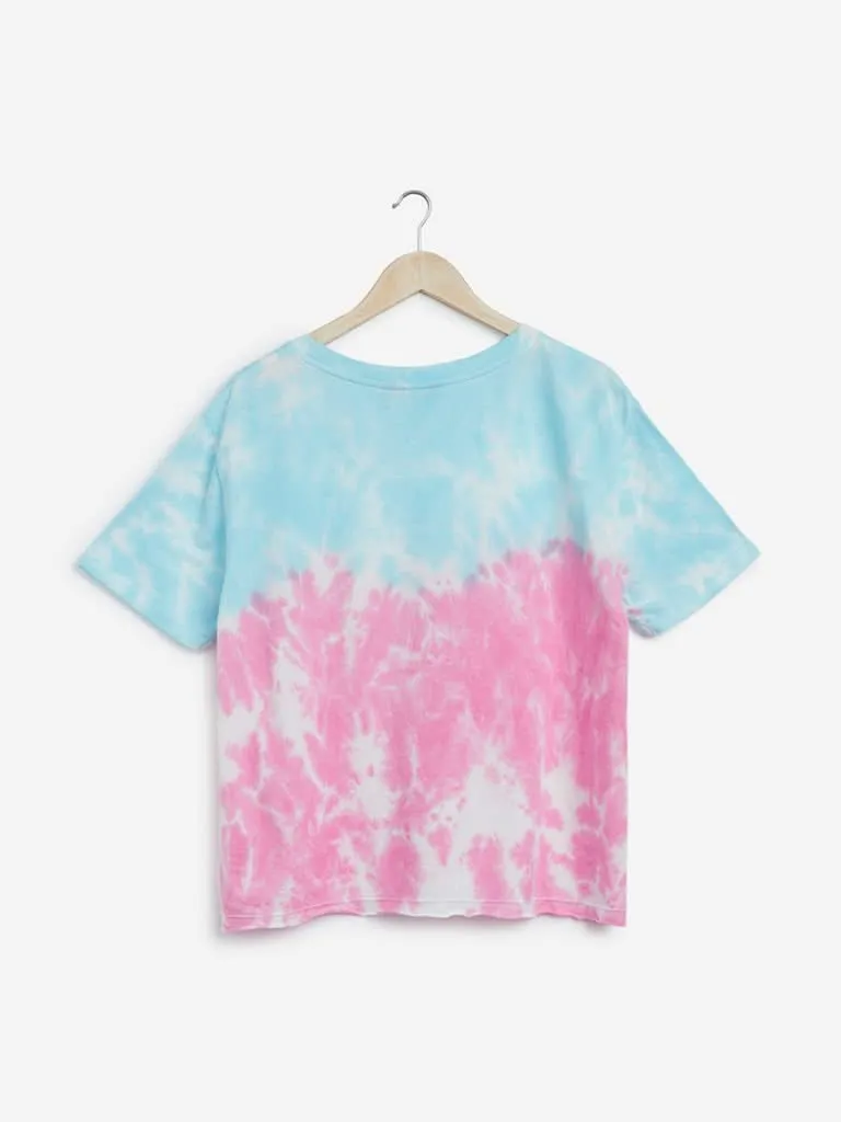 Sassy Soda Curves Pink Tie-Dye Design T-Shirt