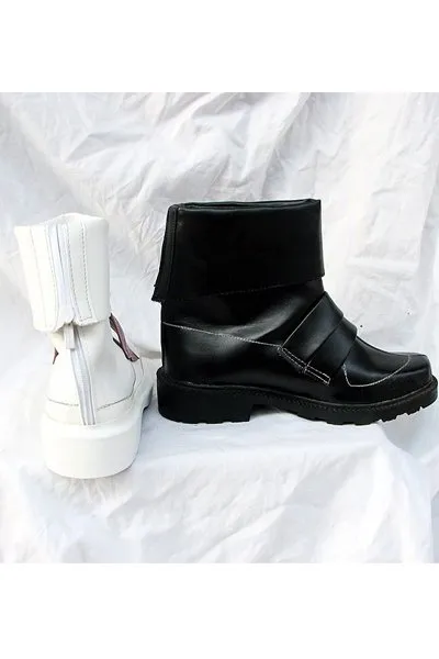 Satan Cosplay Boots Shoes Black and white