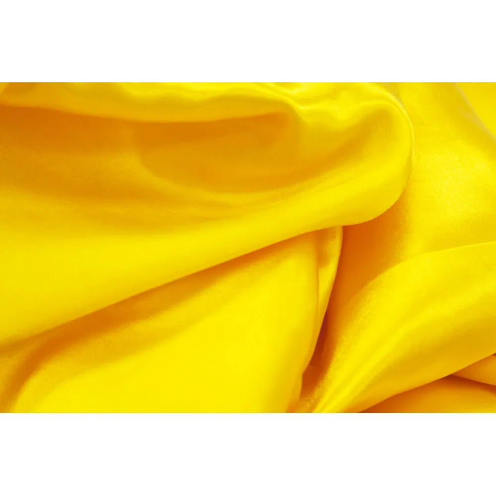 Satin 132" Round Tablecloth - Canary Yellow (Bright Yellow)