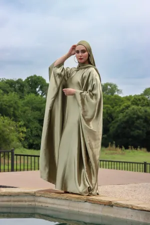 Satin Butterfly Kaftan - Sage