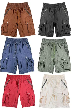 Satin Cargo Shorts