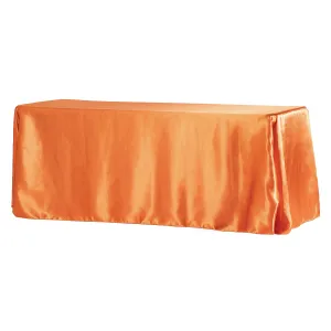 Satin Rectangular 90"x132" Tablecloth - Burnt Orange