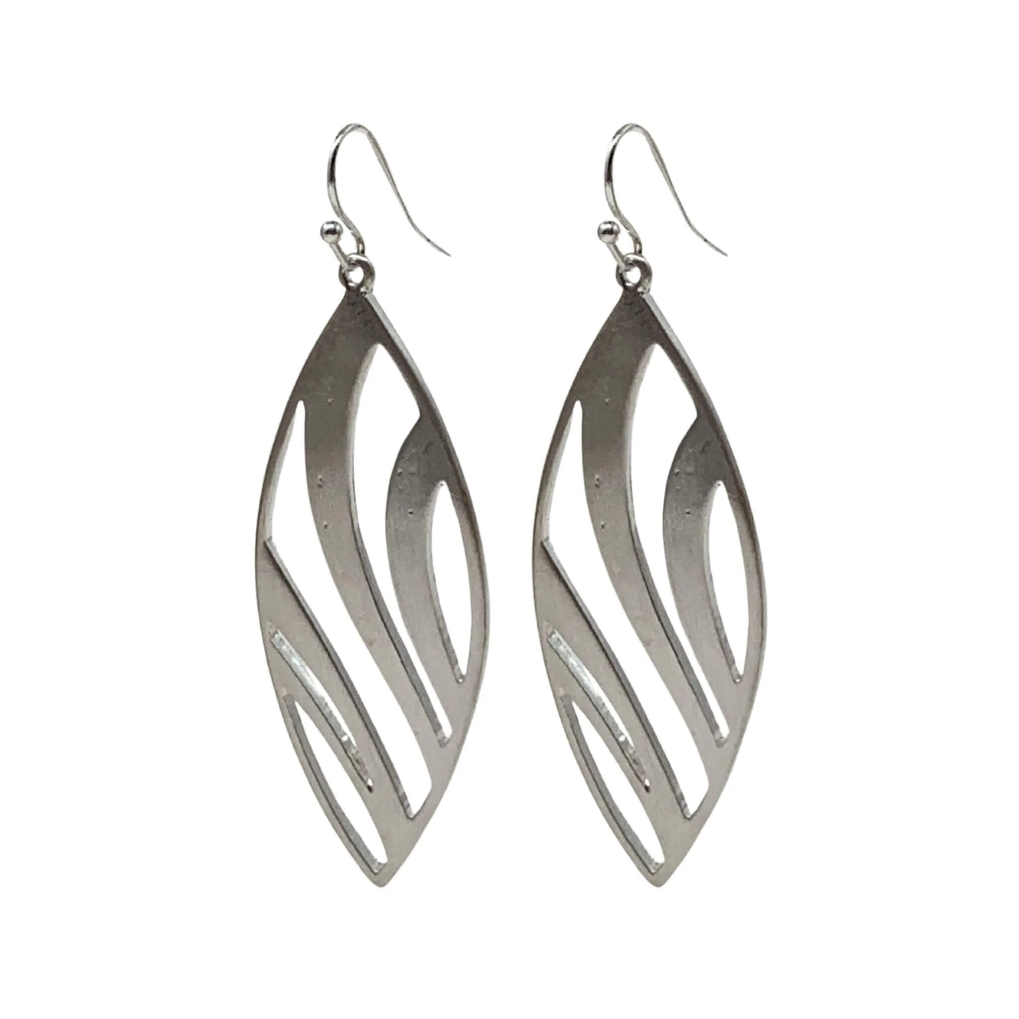 Satin Striped Teardrop Earrings