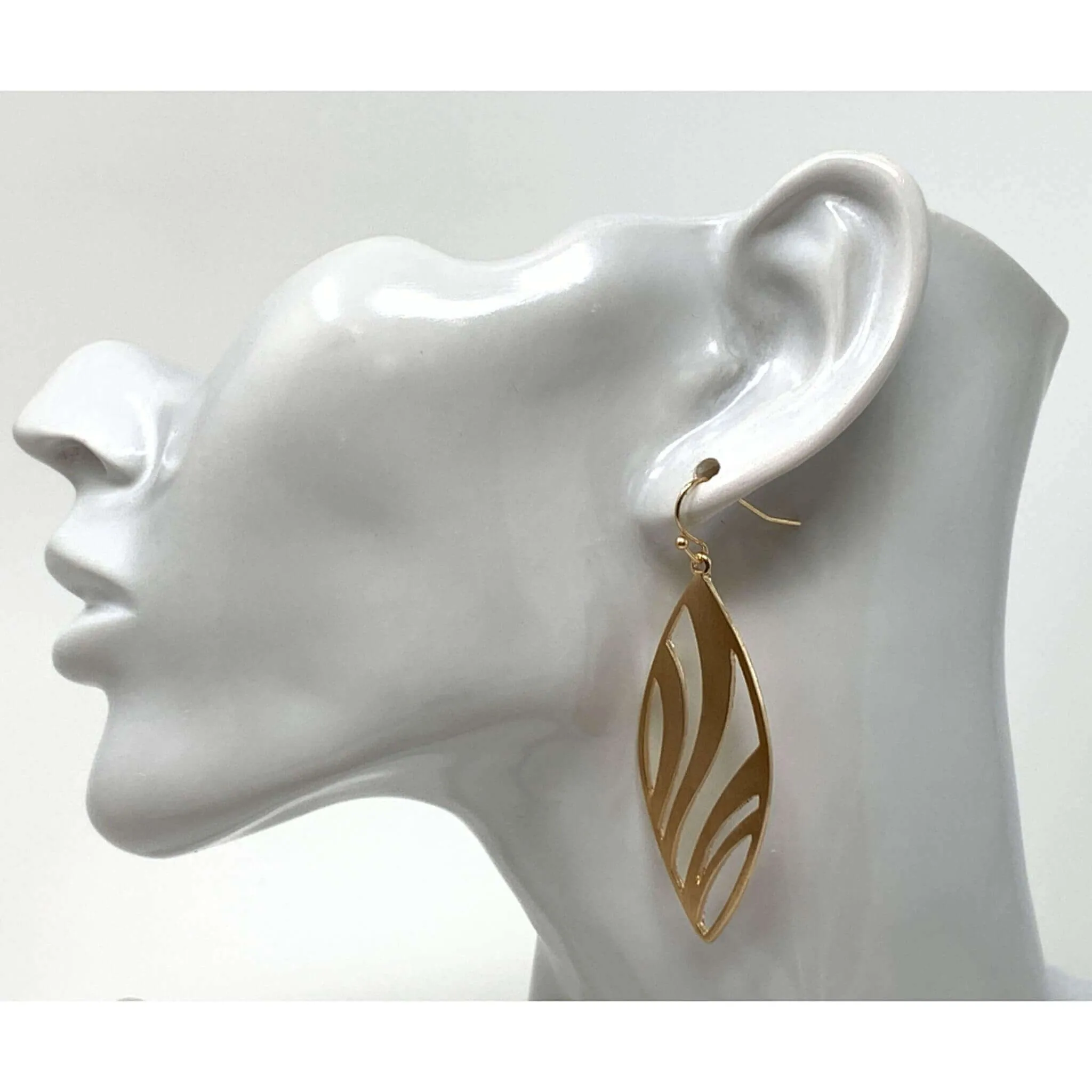 Satin Striped Teardrop Earrings