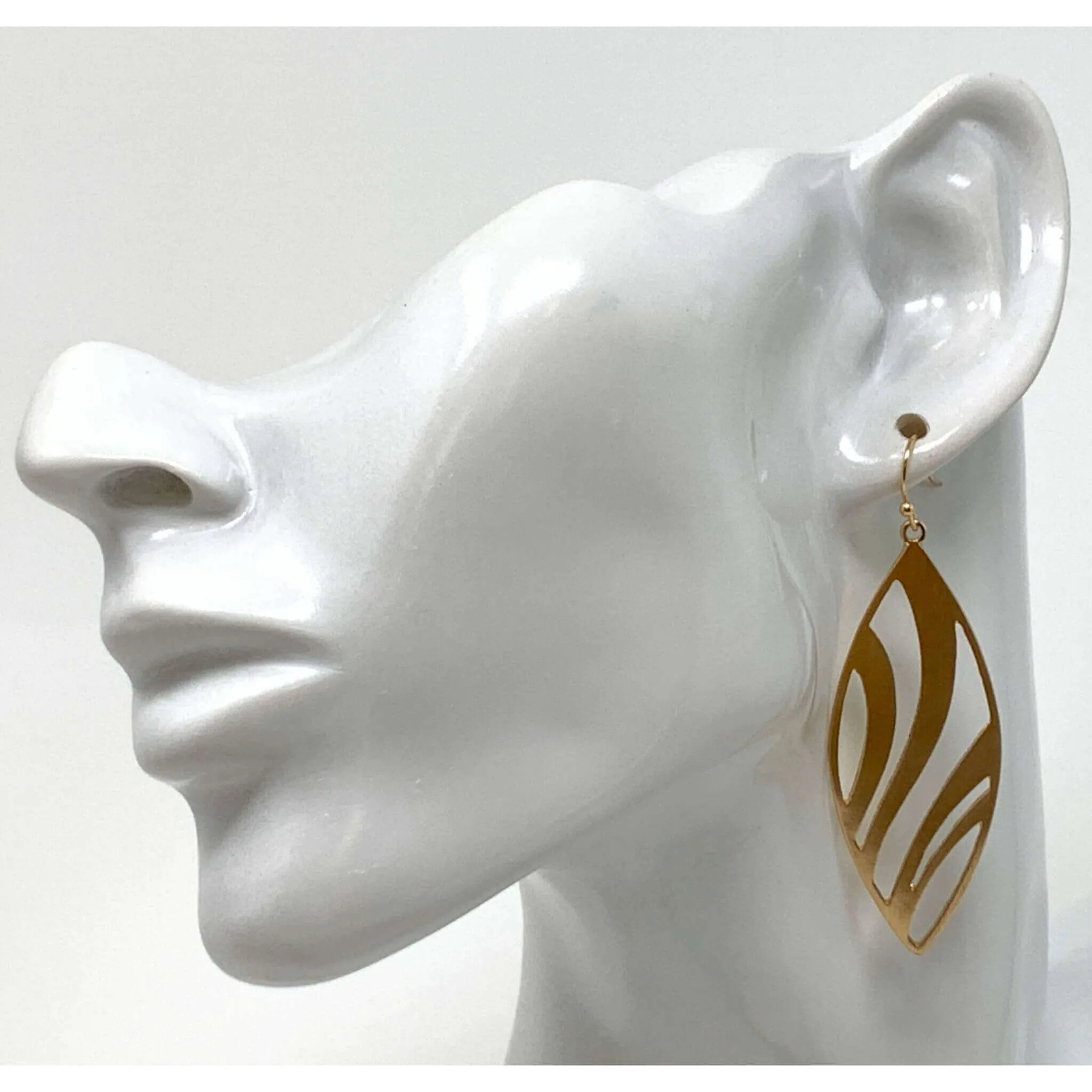 Satin Striped Teardrop Earrings