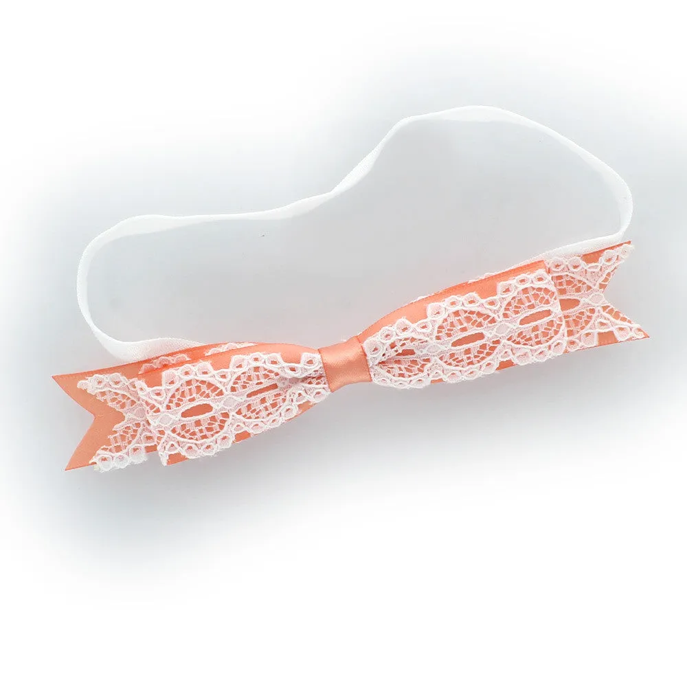 Satin/Lace Bow Newborn Baby Headband