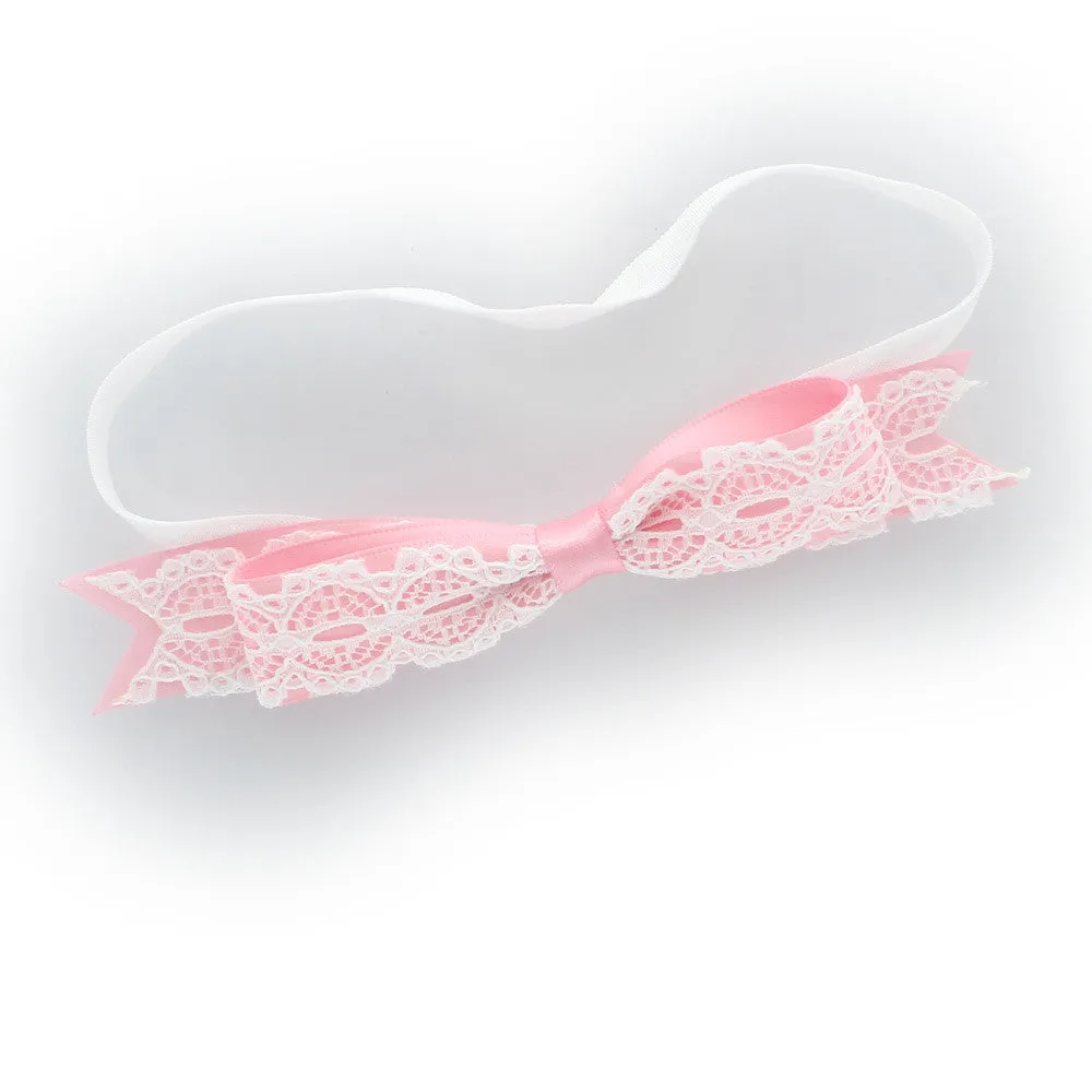 Satin/Lace Bow Newborn Baby Headband