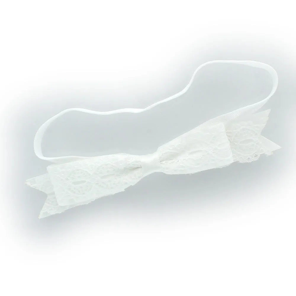 Satin/Lace Bow Newborn Baby Headband