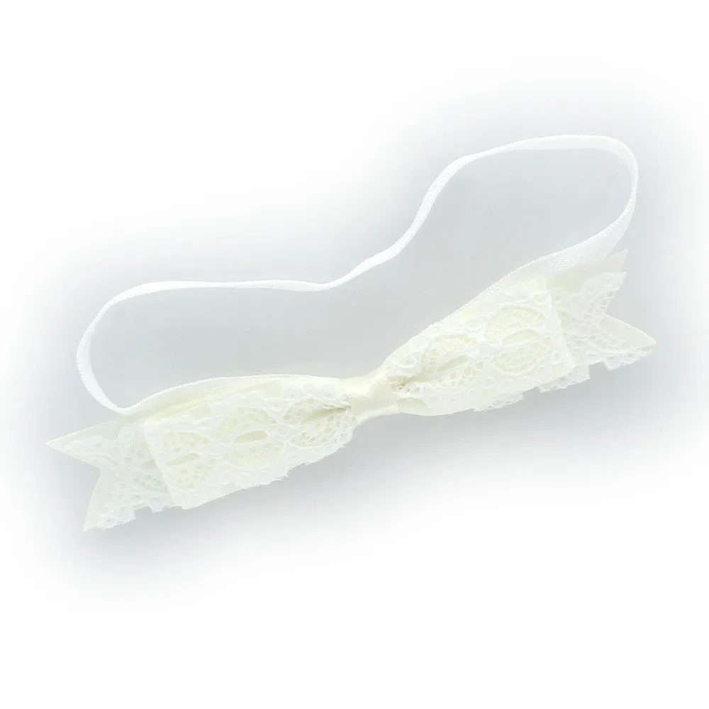 Satin/Lace Bow Newborn Baby Headband