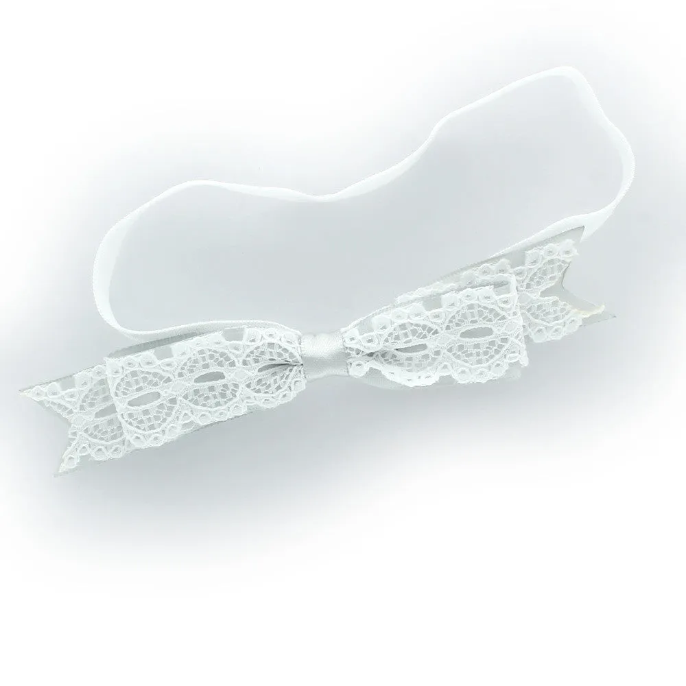 Satin/Lace Bow Newborn Baby Headband