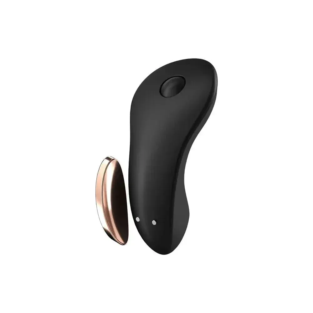 Satisfyer Pro Silicone Black Rechargeable Panty Vibrator with Remote