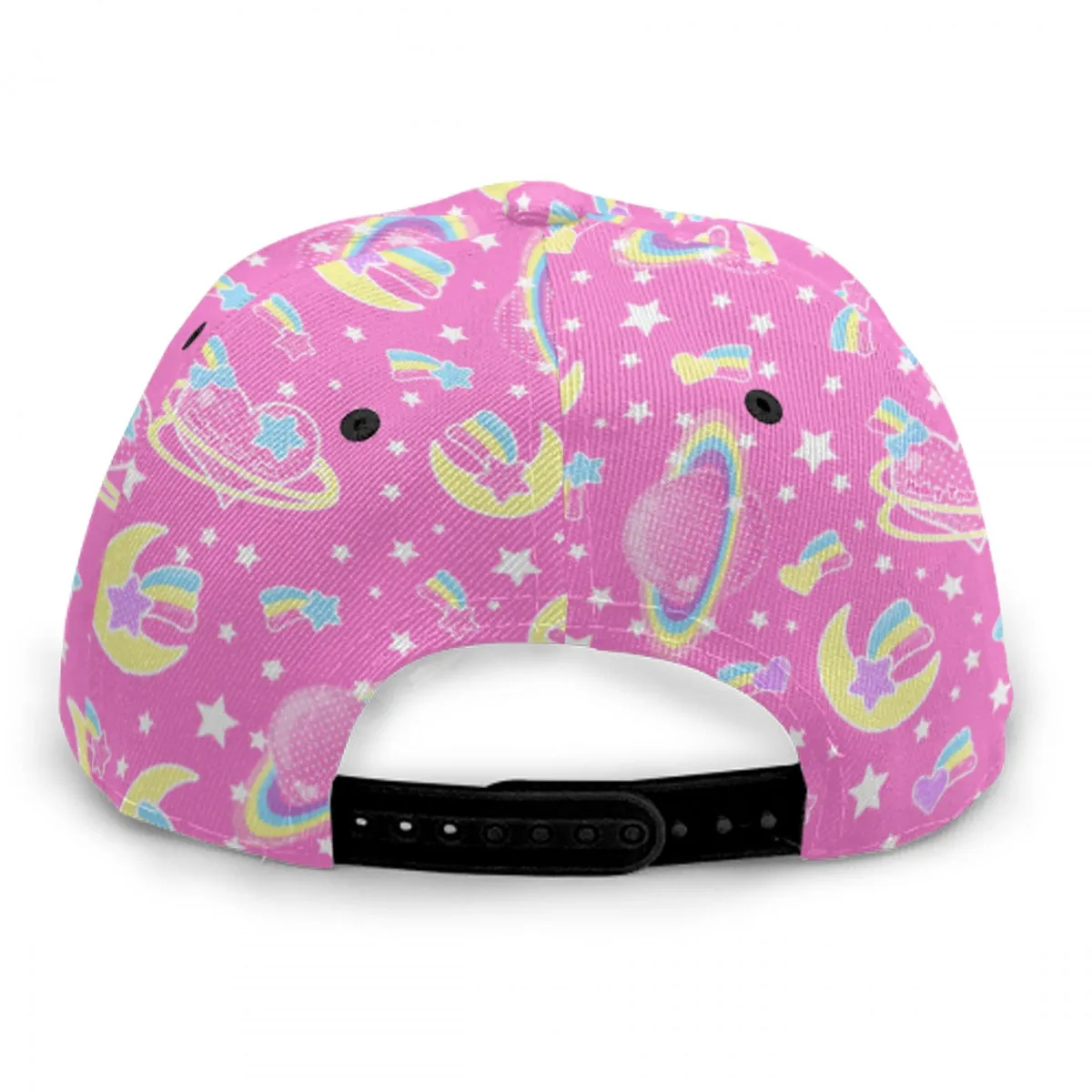 Saturn's Wish Pink Baseball Cap With Flat Brim