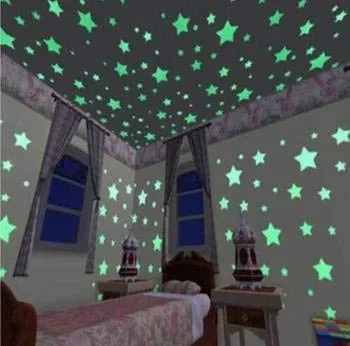 Satya Vipal Radium Galaxy of Stars' Glow in Dark Sticker (PVC Ceiling Decor Stickers) 8 Sheets , Green