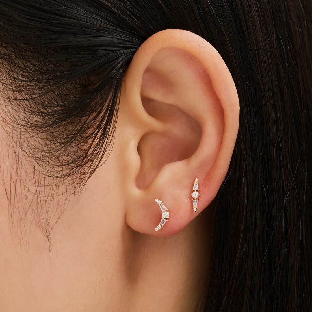 SAVANNAH | White Sapphire Threadless Flatback Earring