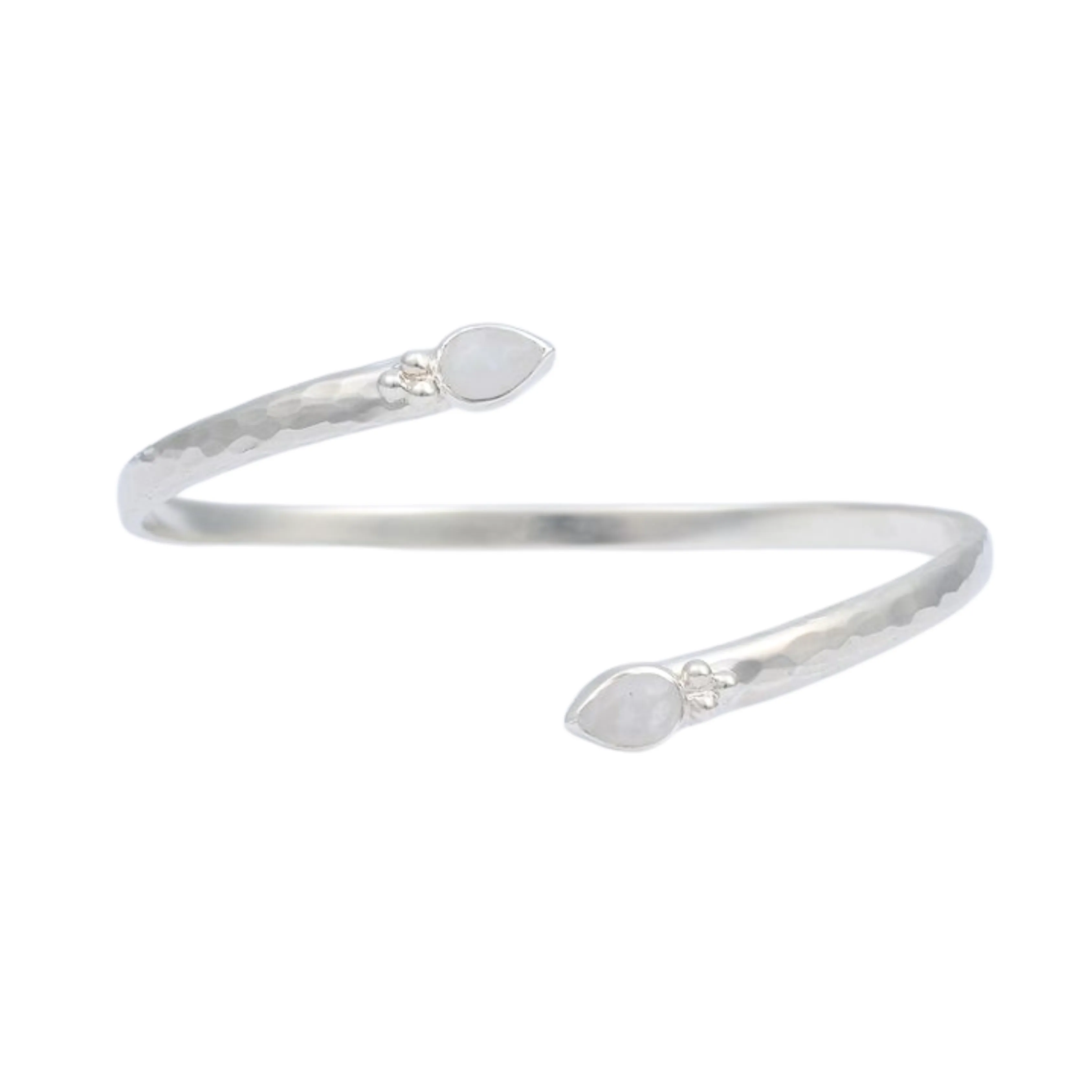 Savaya Rainbow Moonstone and Sterling Silver Bangle