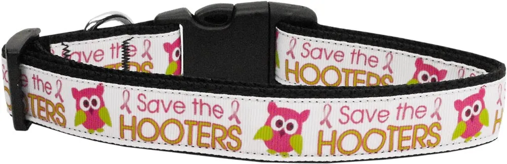 Save The Hooters Nylon Dog Collar Sm