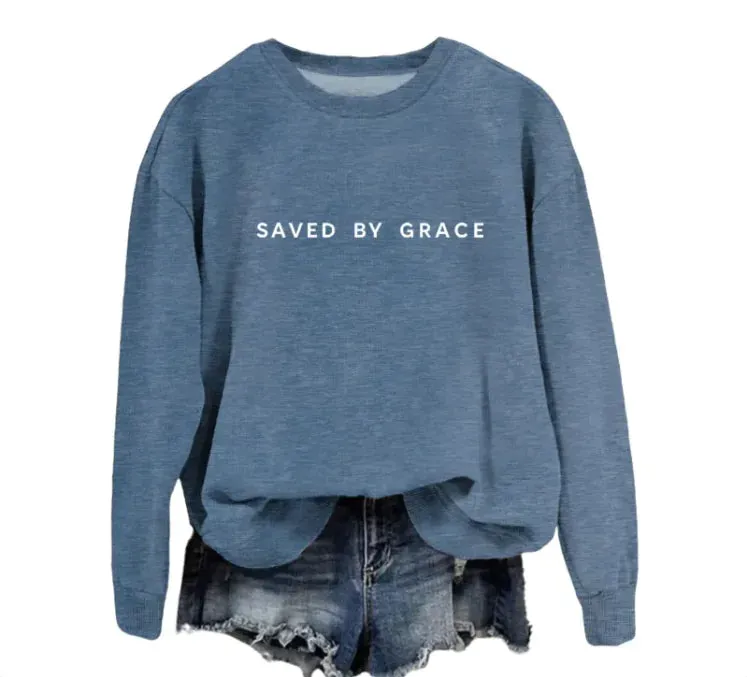 Saved by Grace Faith-Inspired Pullover Sweatshirt