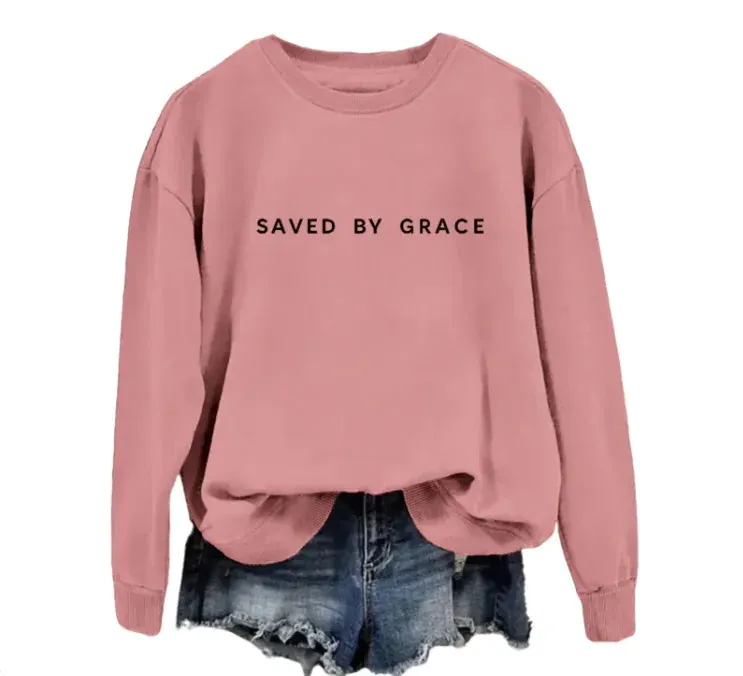 Saved by Grace Faith-Inspired Pullover Sweatshirt