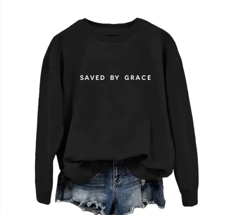 Saved by Grace Faith-Inspired Pullover Sweatshirt