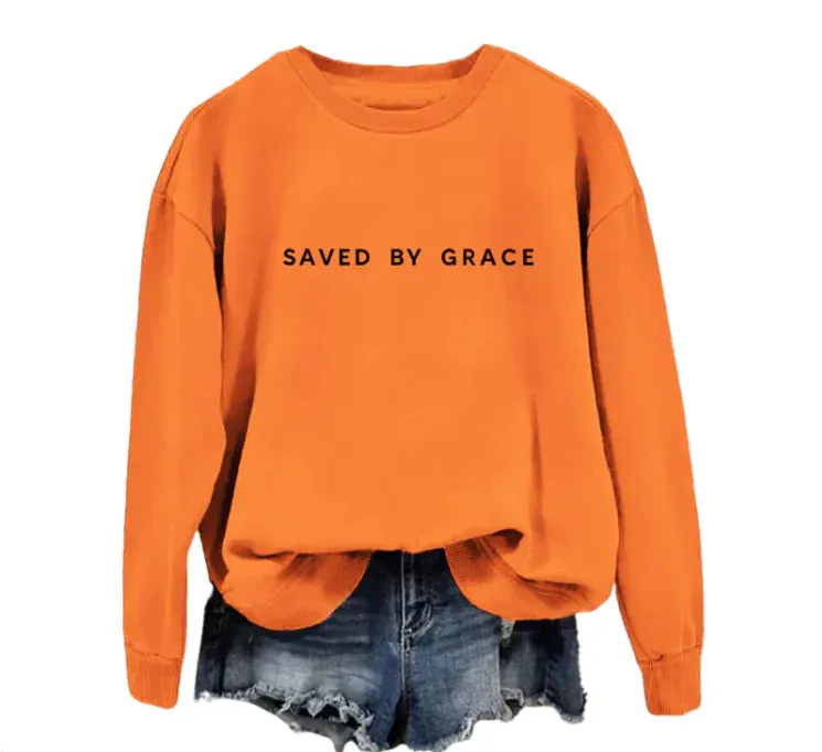 Saved by Grace Faith-Inspired Pullover Sweatshirt