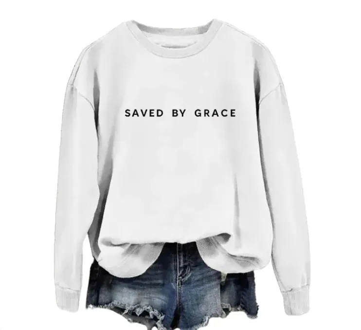 Saved by Grace Faith-Inspired Pullover Sweatshirt