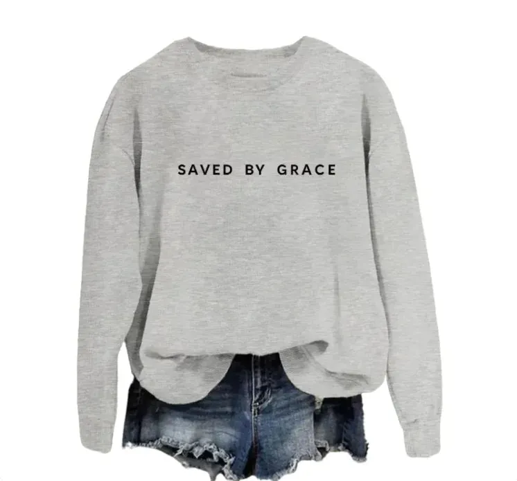 Saved by Grace Faith-Inspired Pullover Sweatshirt