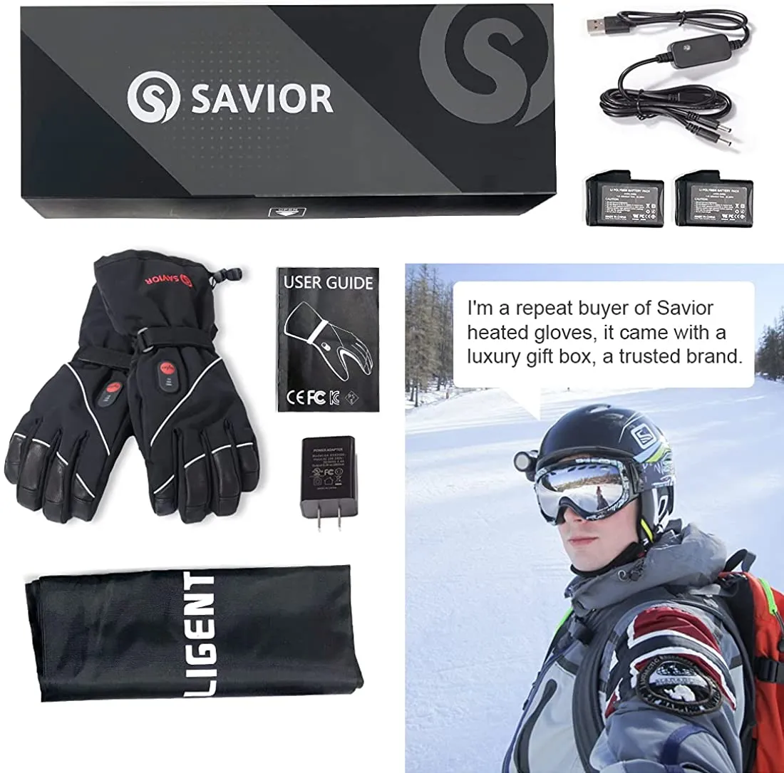 Savior Leather Waterproof Heated Gloves