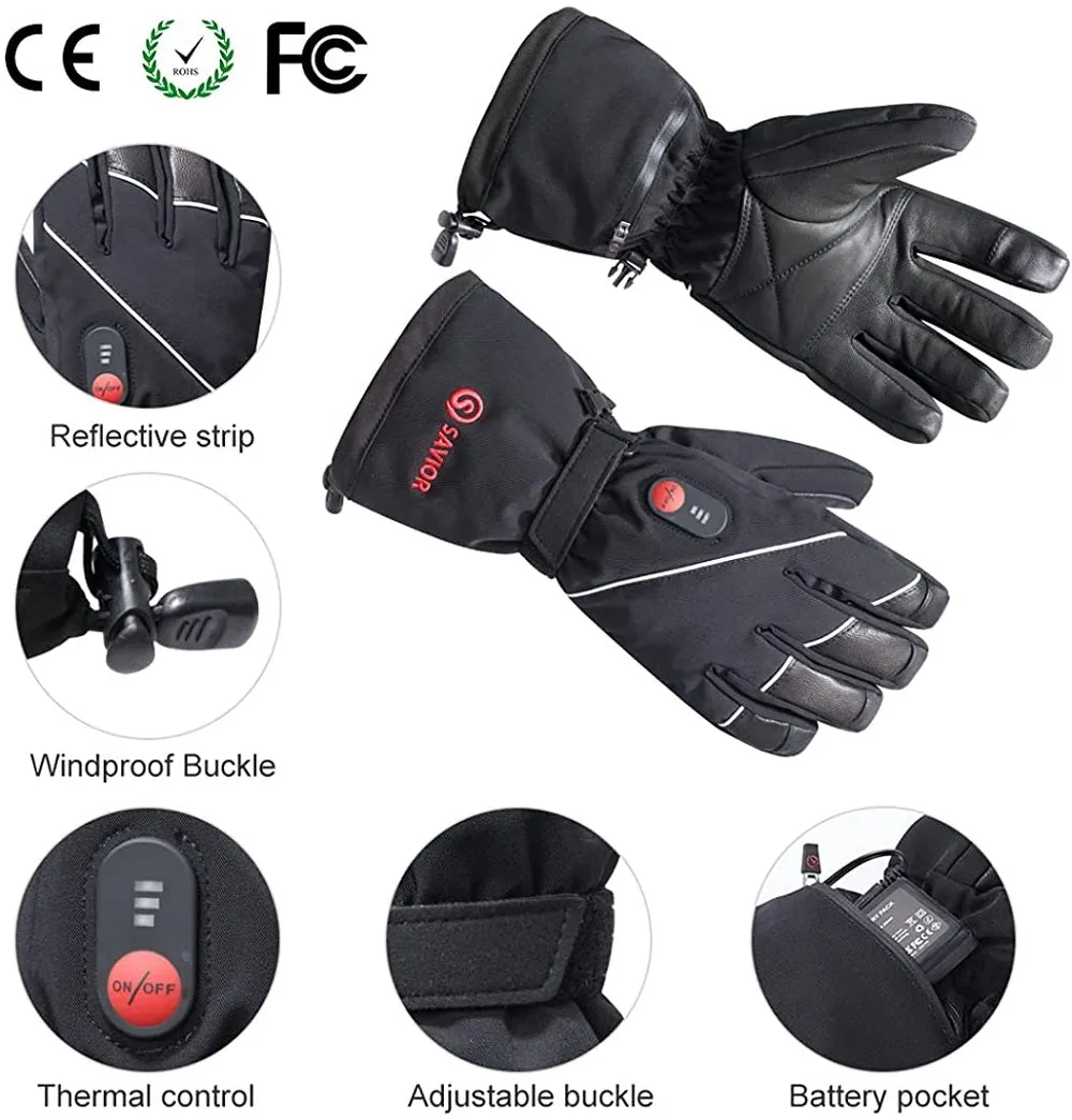 Savior Leather Waterproof Heated Gloves