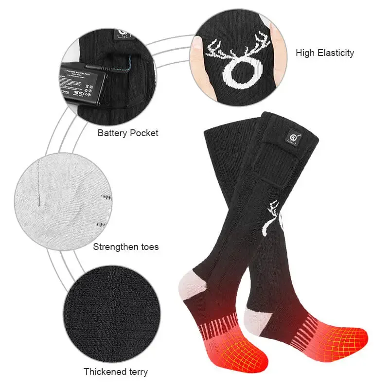 Savior Men Women 7.4V Battery Heated Socks For Outdoor Enthusiasts