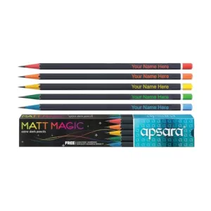 SAVRI Personalized Apsara Dark Pencil With Name Engraved On It. Gift For Kids Birthday,Return Gifts,Teachers Day,Teacher Appreciation Gift,Best Gift For Teachers (2 Packets = 20 Pencils),Assorted