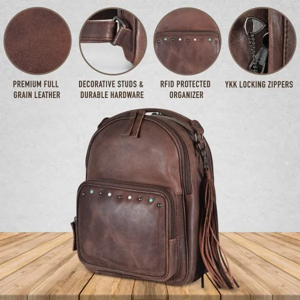 Sawyer Lockable Leather Backpack