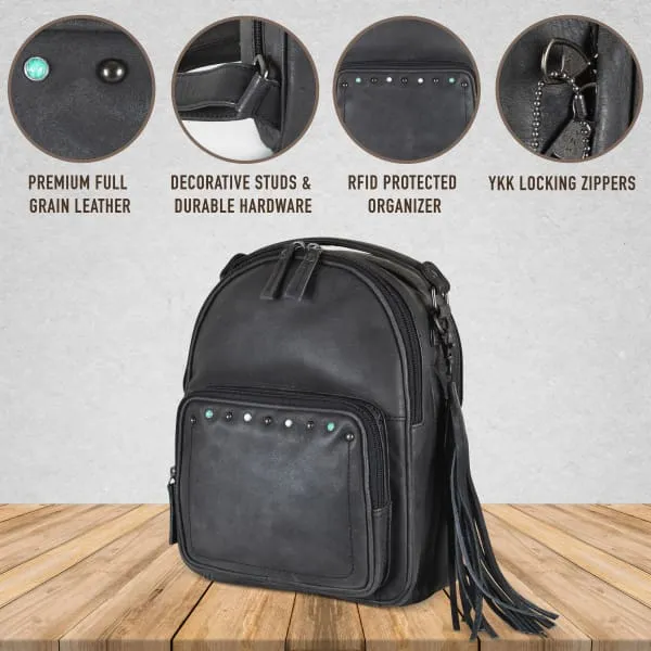 Sawyer Lockable Leather Backpack