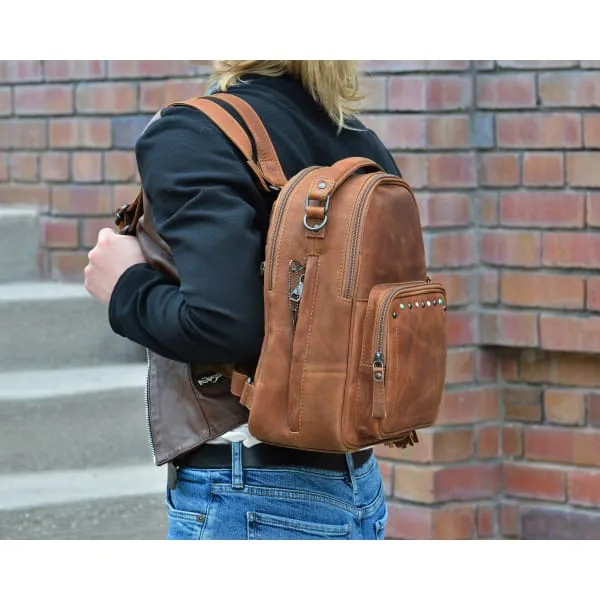 Sawyer Lockable Leather Backpack