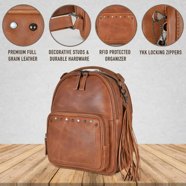 Sawyer Lockable Leather Backpack