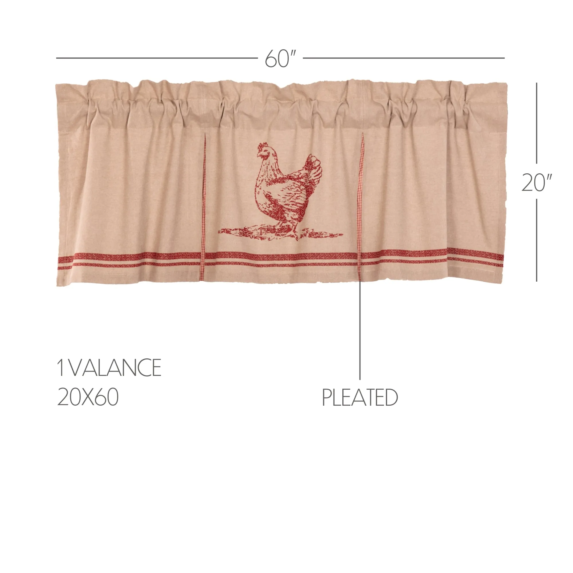 Sawyer Mill Chicken Valance Pleated