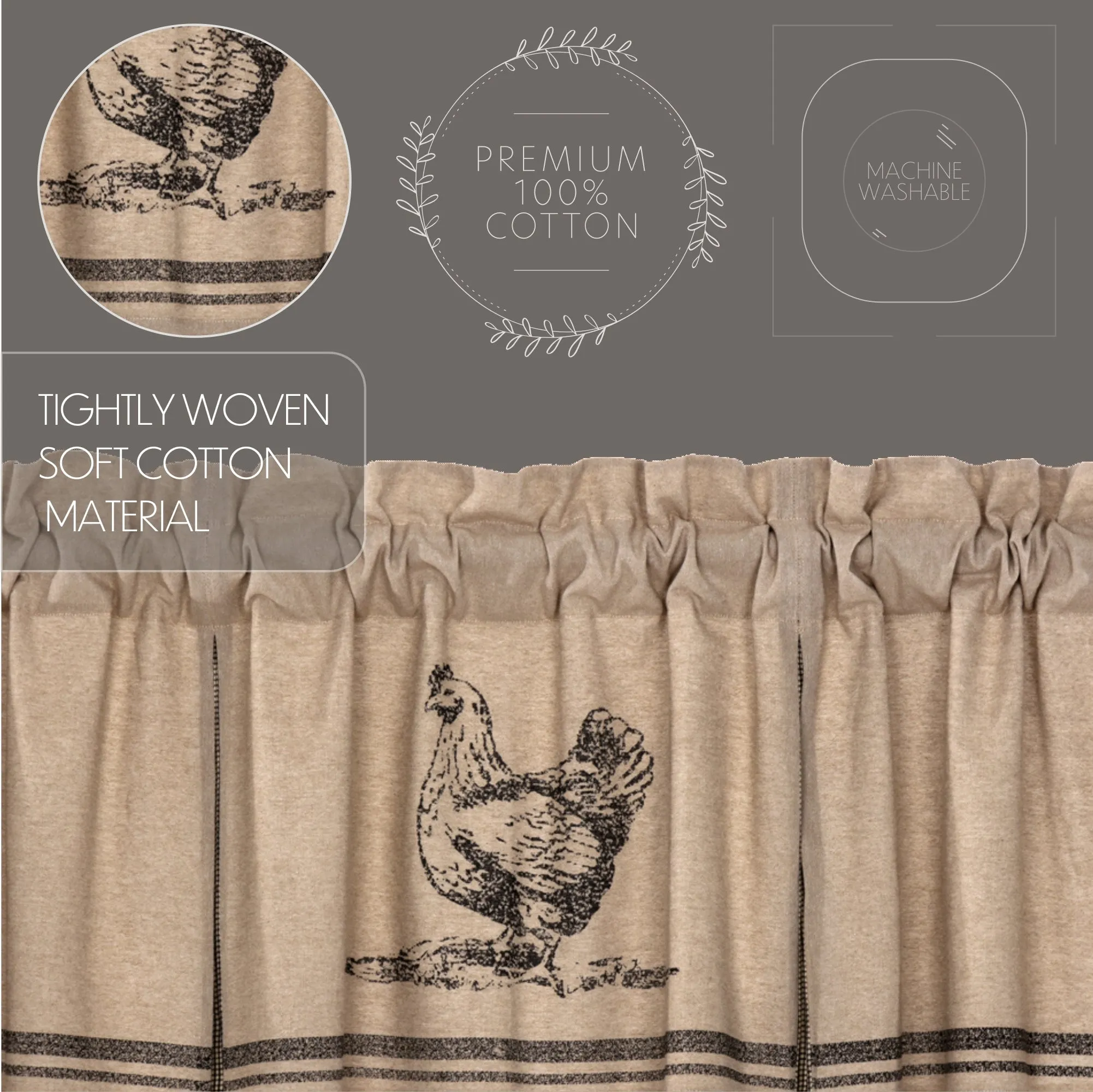 Sawyer Mill Chicken Valance Pleated